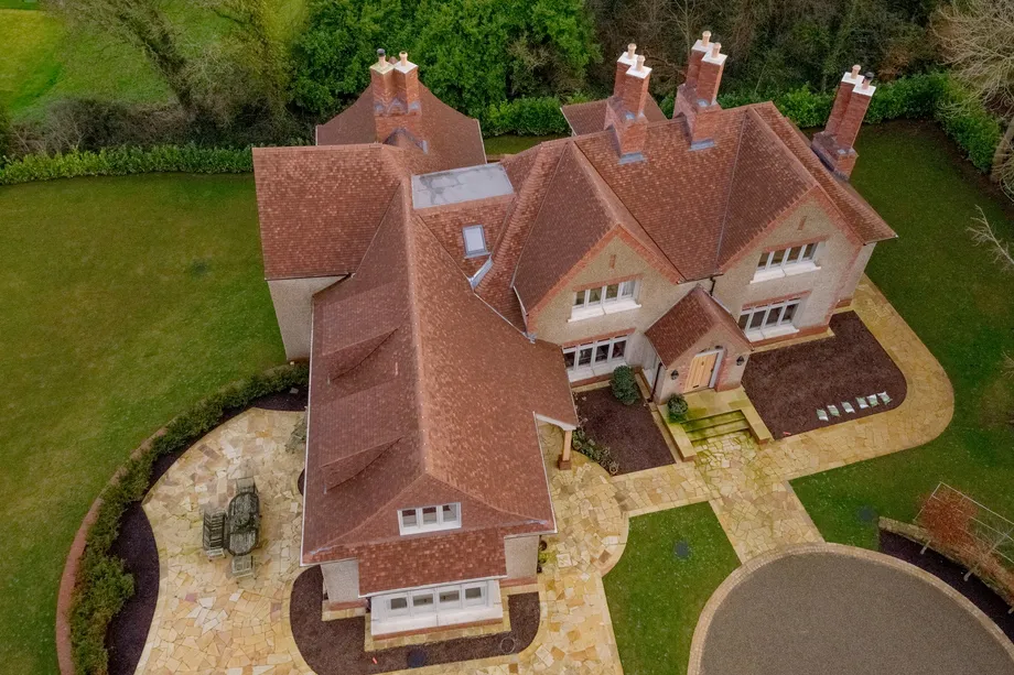 BMI Redland Heathland concrete plain tile in Ember at Hastings House